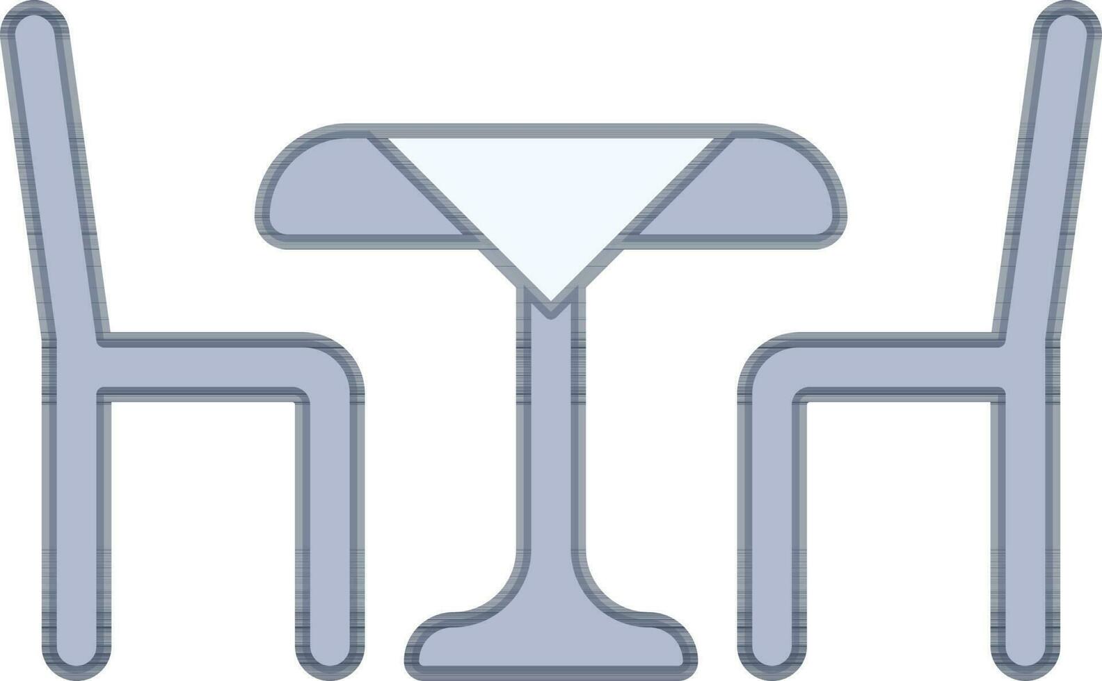 Blue And Gray Dining Table Icon Or Symbol. vector