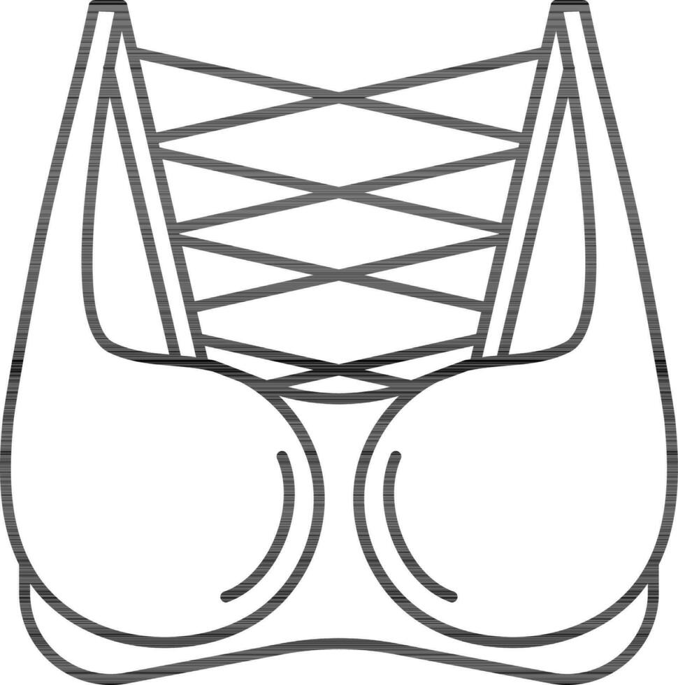 Black Outline Bra Icon in Flat Style. 24335957 Vector Art at Vecteezy