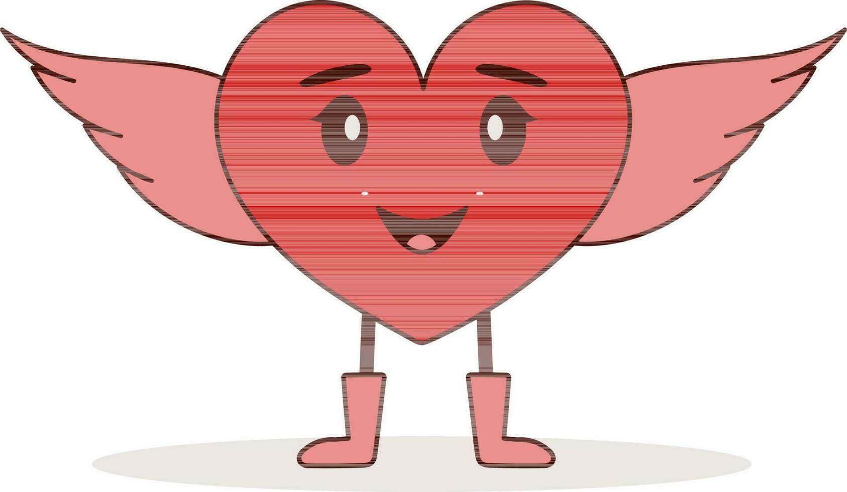 Illustration Of Angel Heart Character Icon In Red And Brown Color. vector