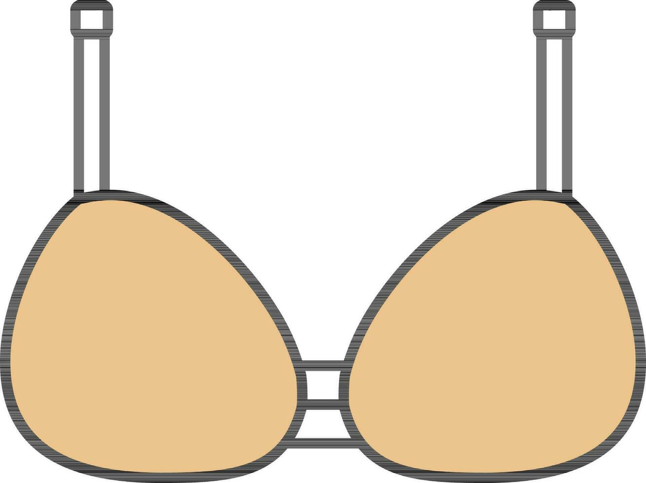 Illustration of Bra Icon in Black and Yellow Color. vector