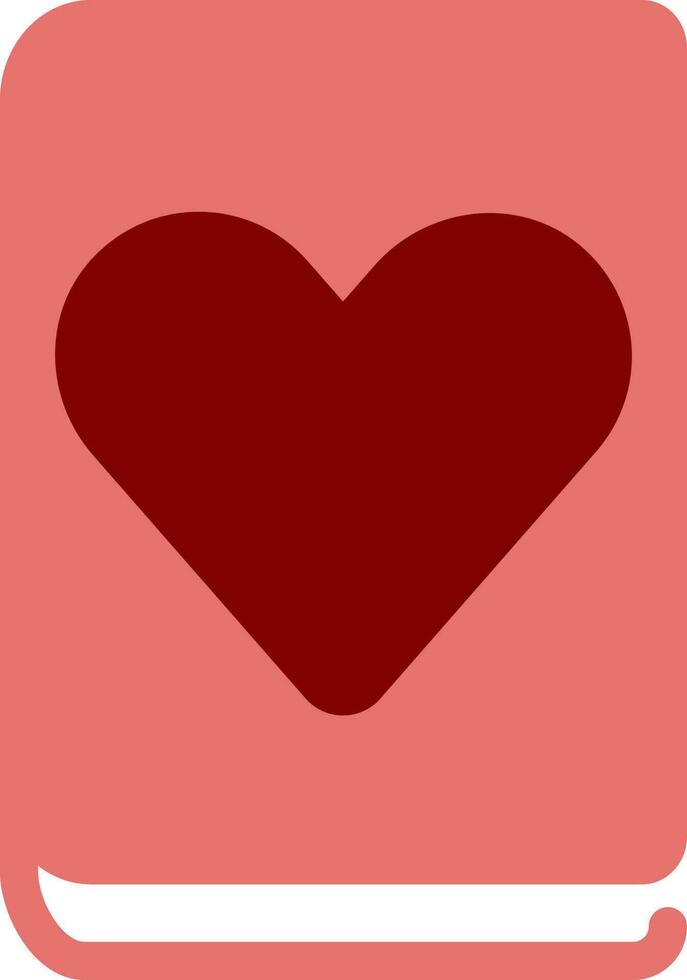 Illustration of Love Book Icon in Red Color. vector