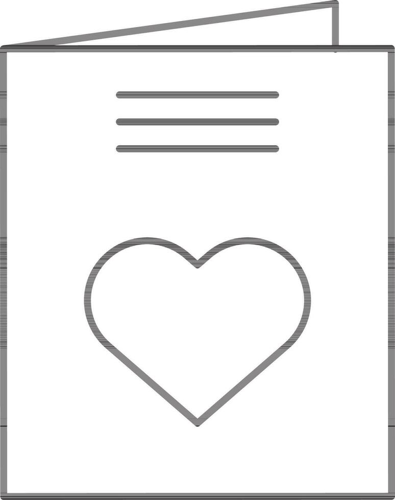 Love Card Icon In Black Outline. vector