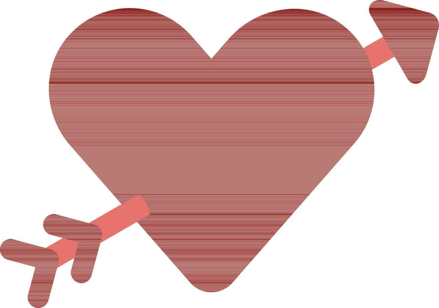 ilustración de corazón con flecha icono en plano estilo. vector