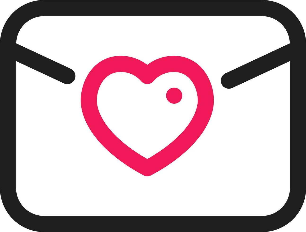 Favourite or Love Mail Icon in Thin Line Art. vector