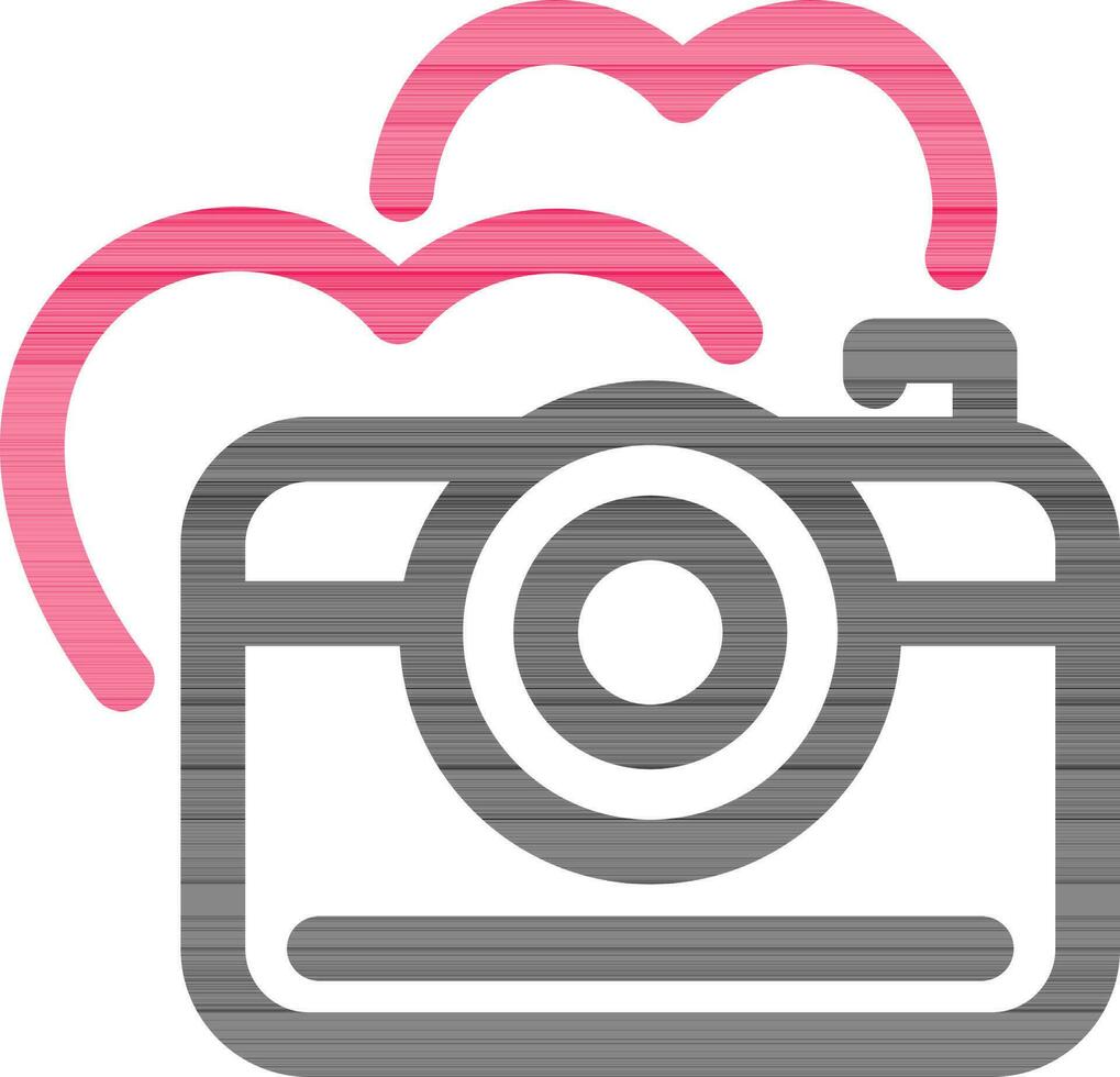 Lovely Camera Icon in Thin Line Art. vector