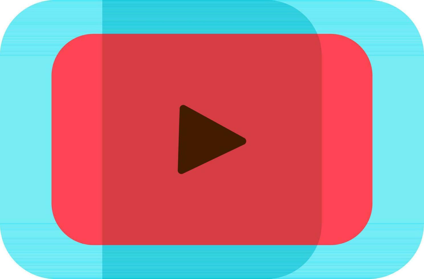 Blue and pink youtube icon in flat style. vector