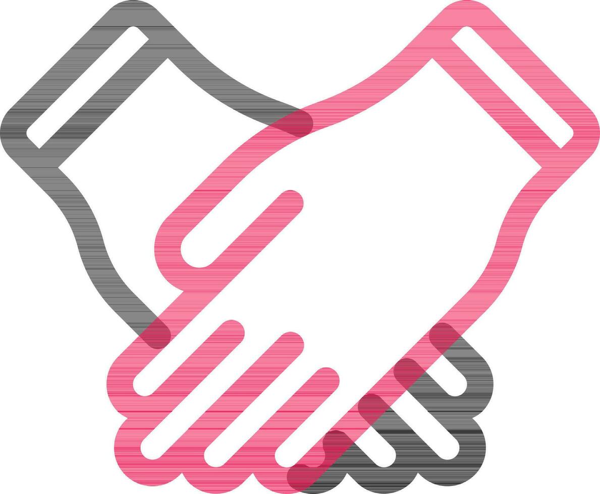 Black and Pink Holding Hands icon in Outline. vector