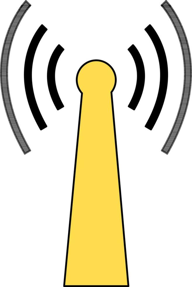 Yellow antenna on white background. vector