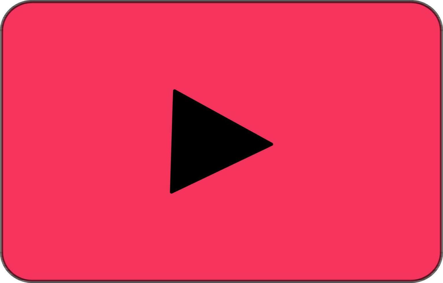 negro y rosado Youtube icono en plano estilo. vector