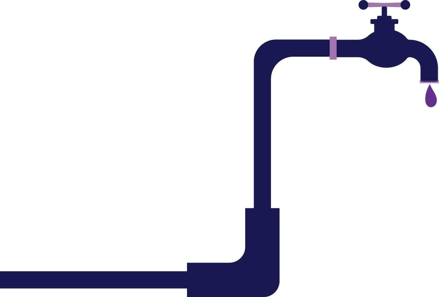 Purple water tab with falling drop. vector