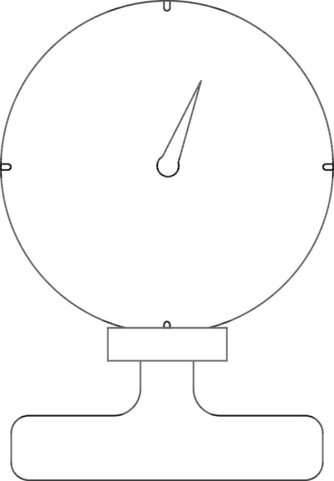 Black line art illustration of a pressure sensor. vector