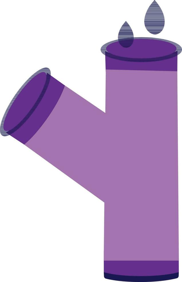 Flat style joint pipes in purple color. vector
