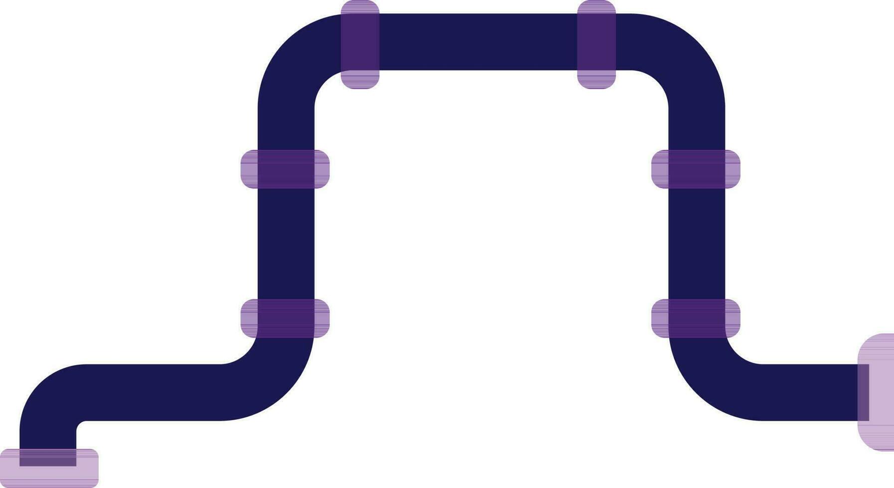 Curple connecting pipe made by purple color. vector