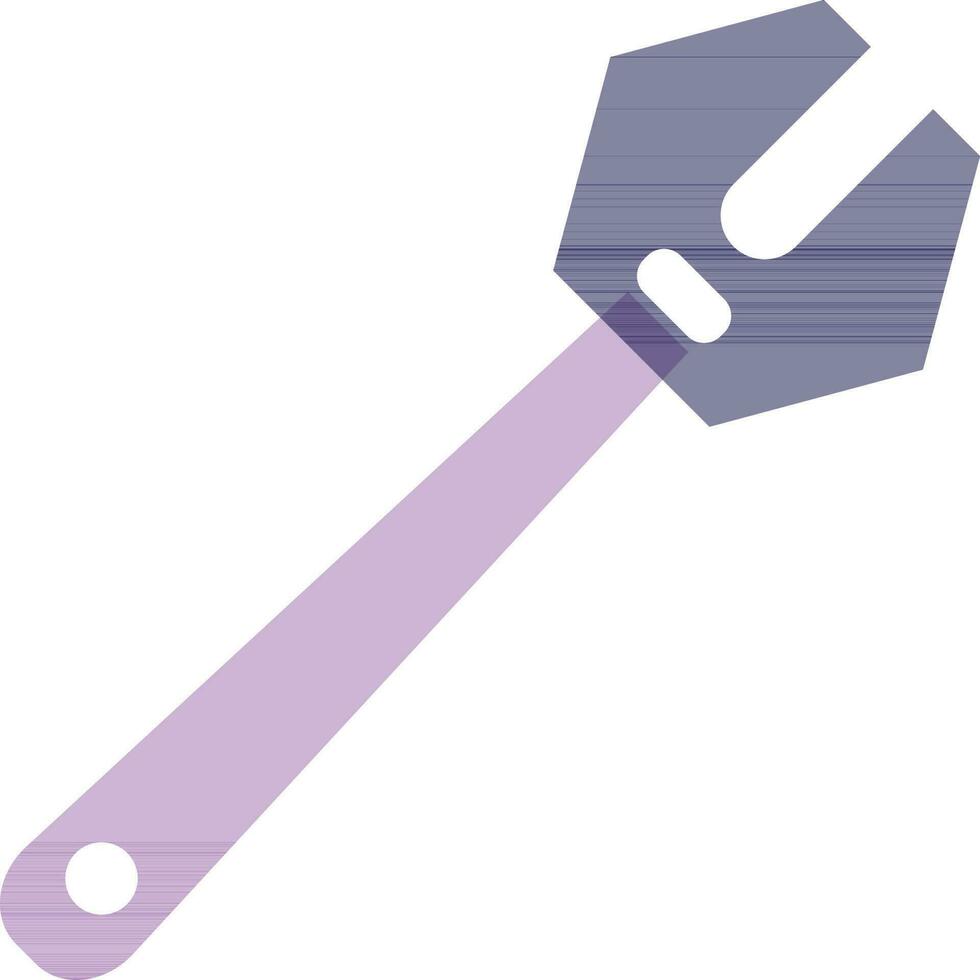 Purple wrench in flat style. vector