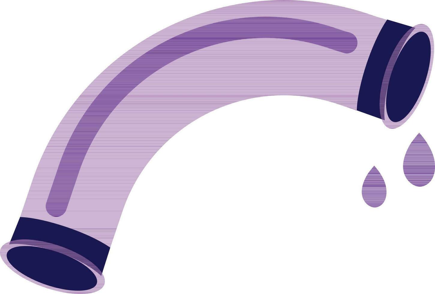 Flat style purple pipe with drops. vector
