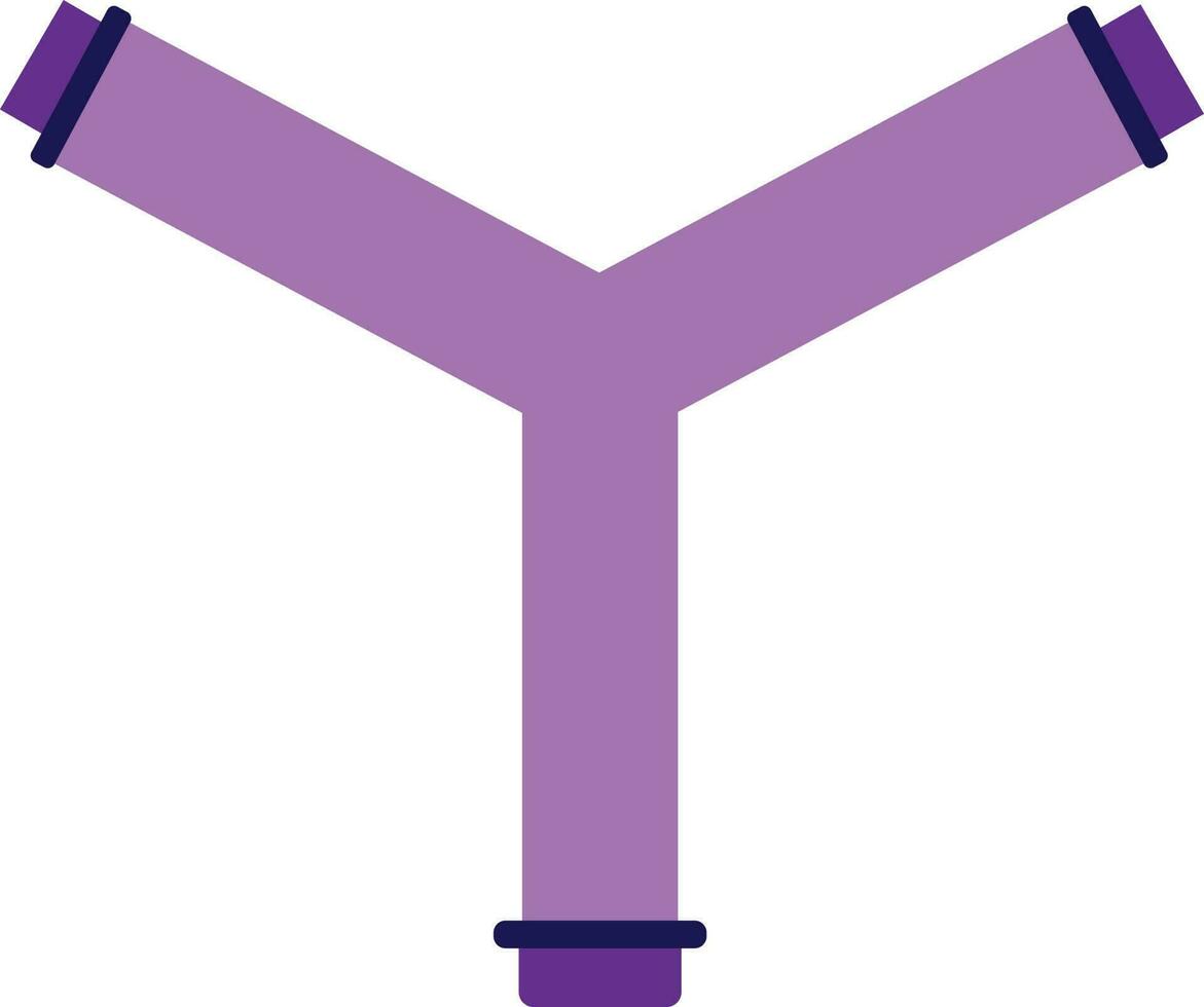 Flat style joint pipe made by purple color. vector