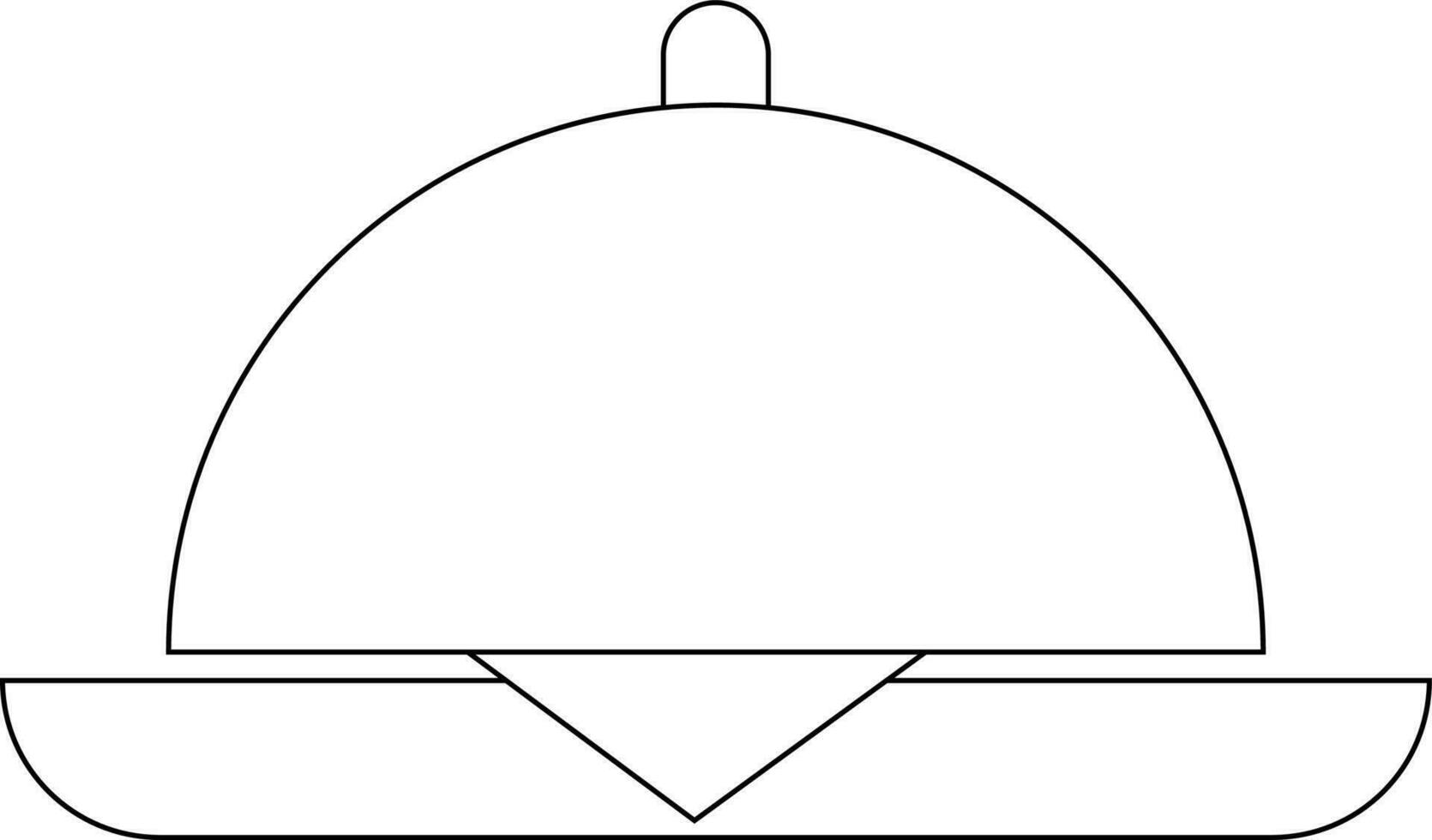 Black line art serving tray. vector