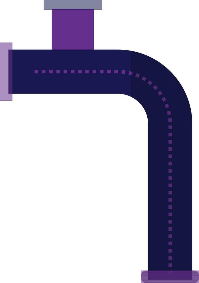Flat style pipe in purple color. vector