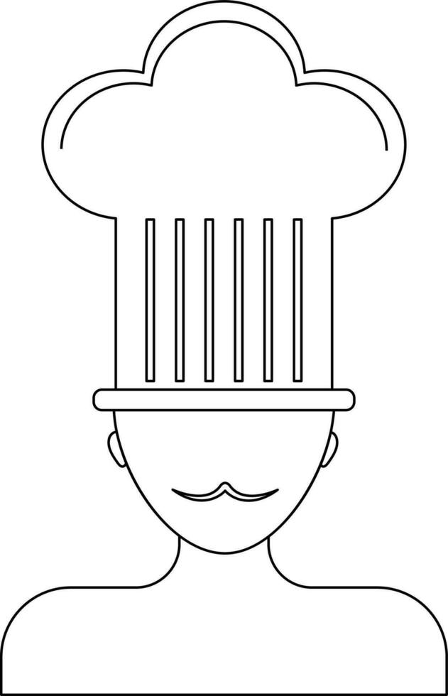 Character of chef wearing hat. vector