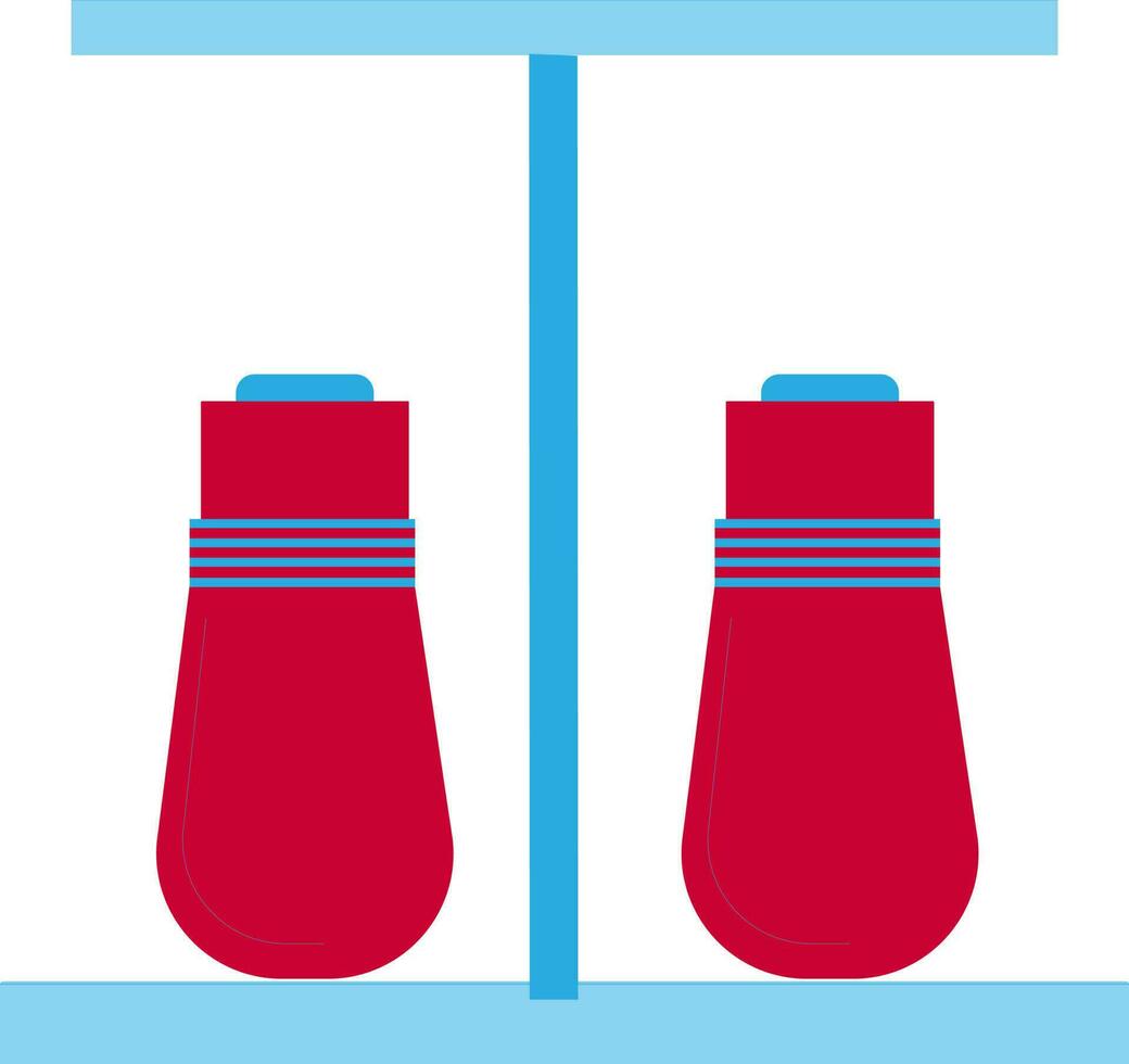 Red and blue salt sprinkle bottles. vector