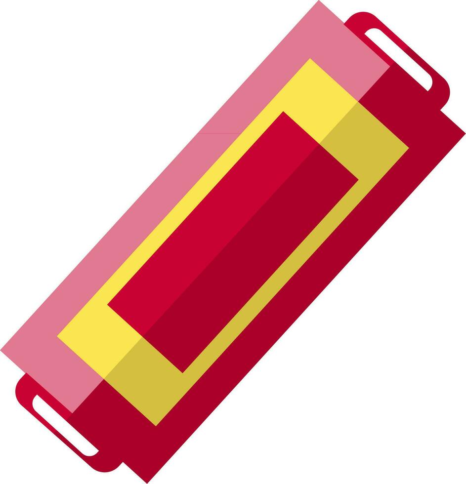 Red and yellow cutting board in flat style. vector