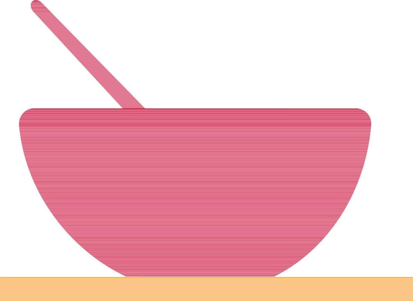Red spoon in bowl. vector