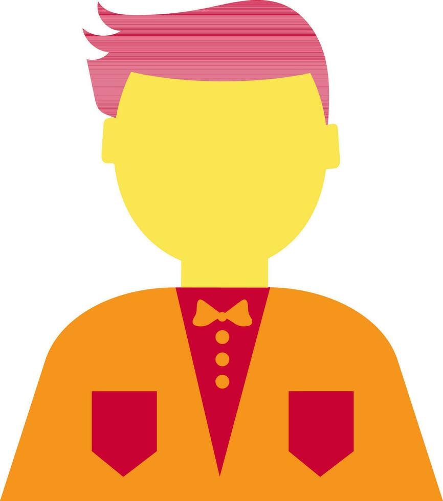 Character of faceless waiter. vector