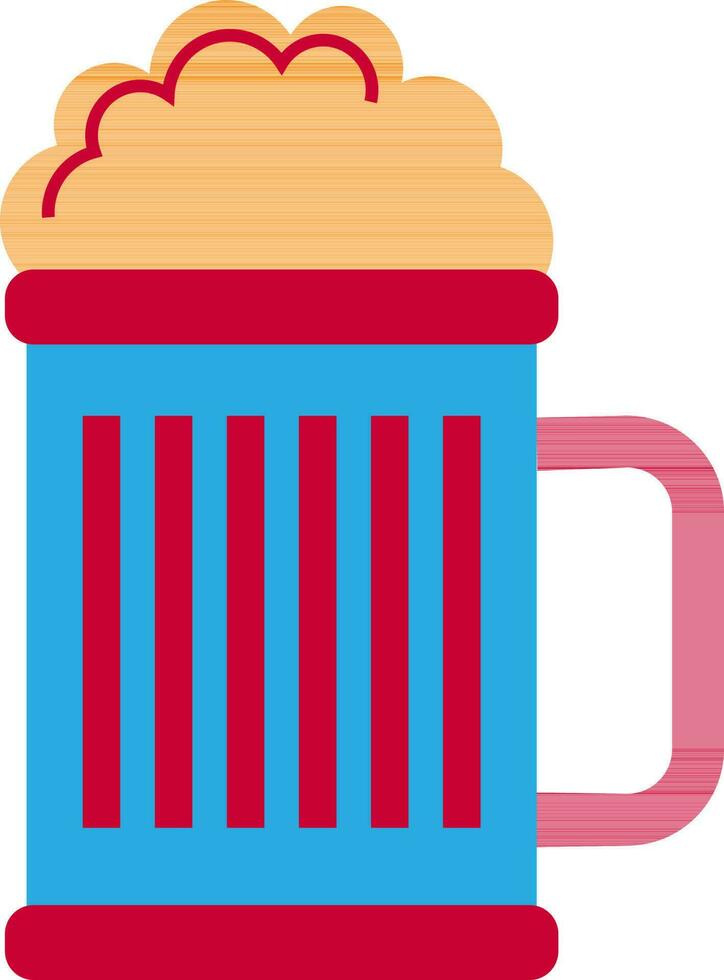 Red, blue and orange beer mug. vector