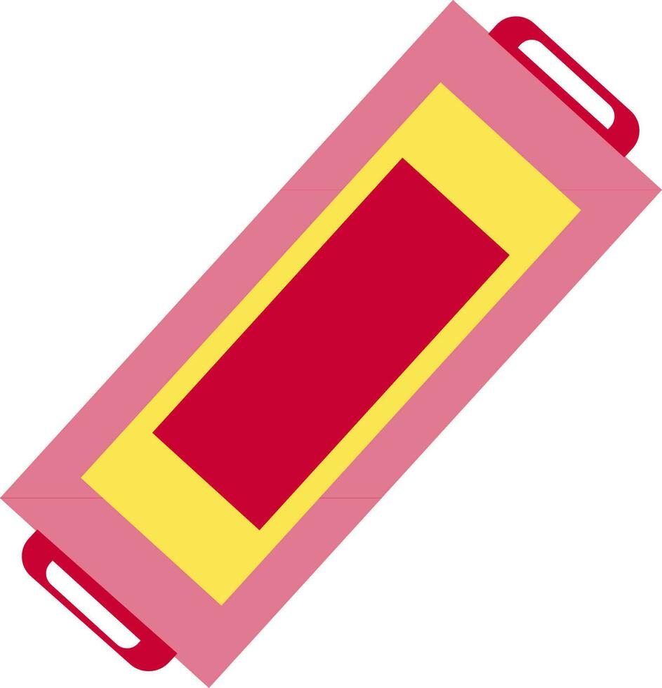 Red and yellow cutting board in flat style. vector