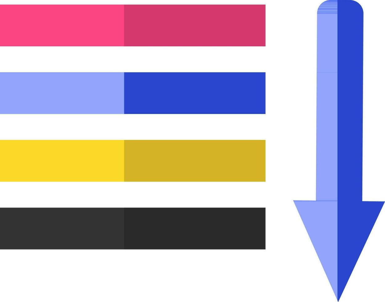 Blue order download arrow sign. vector