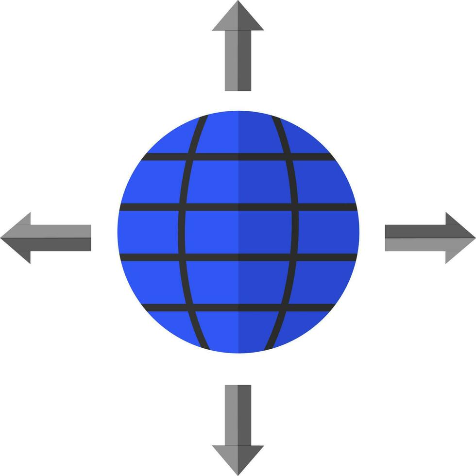 Blue and black globe with arrows. 24328948 Vector Art at Vecteezy