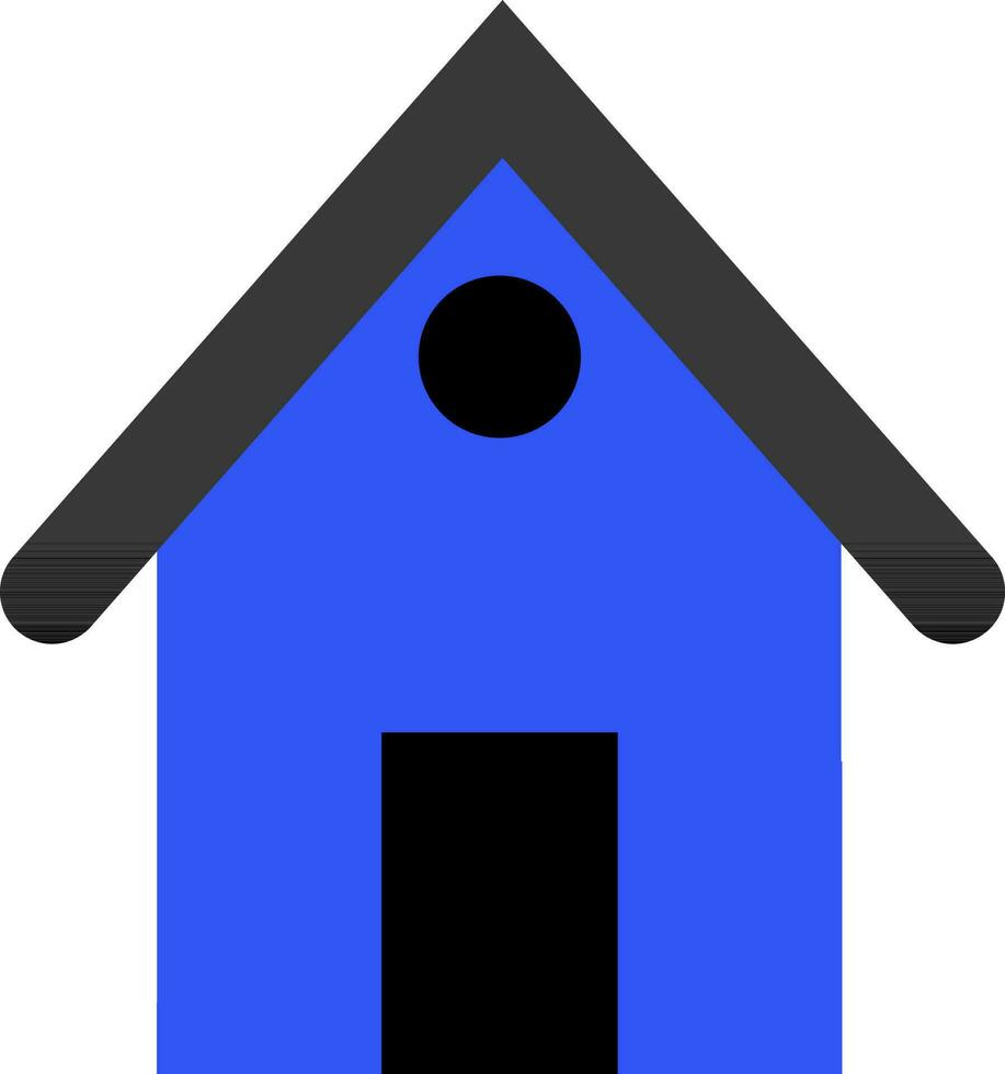 Hut in black and blue color. vector