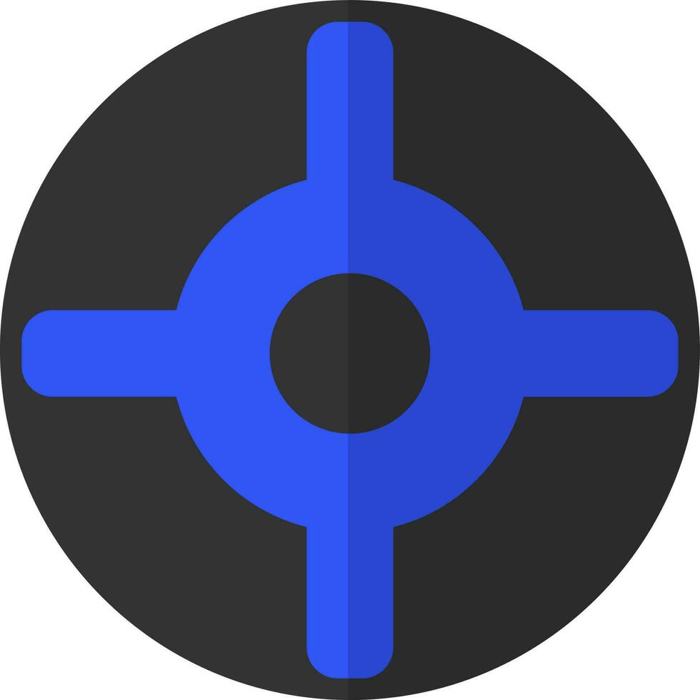 plano estilo azul y negro timón. vector