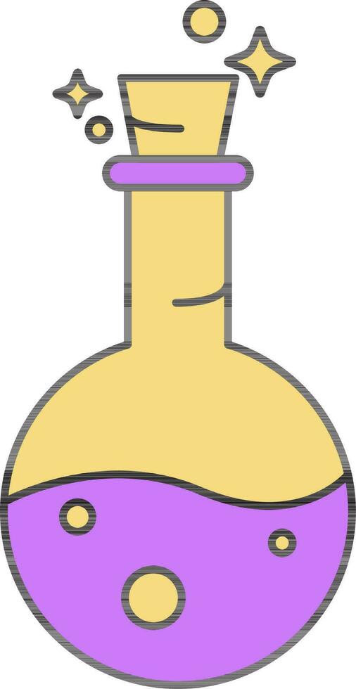 Potion Icon In Purple And Yellow Color. vector