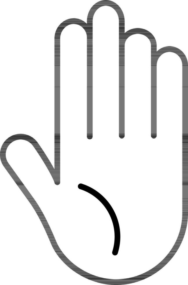 Line Art Illustration of Palm Hand Icon. vector