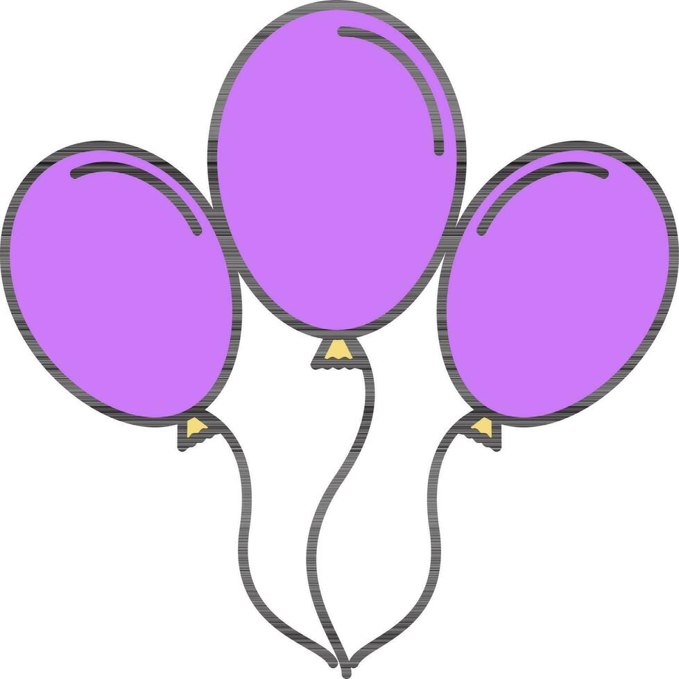 globos icono en púrpura color. vector