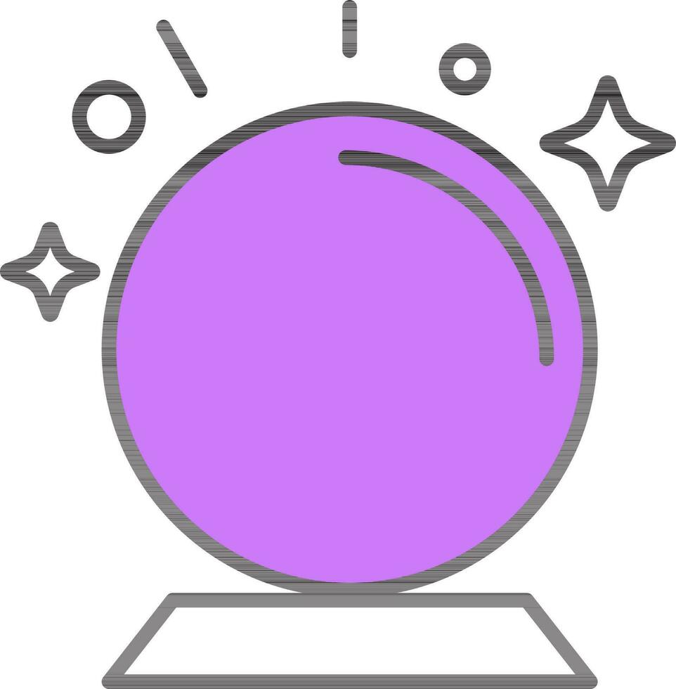 Crystal Ball Icon In Purple And White Color. vector