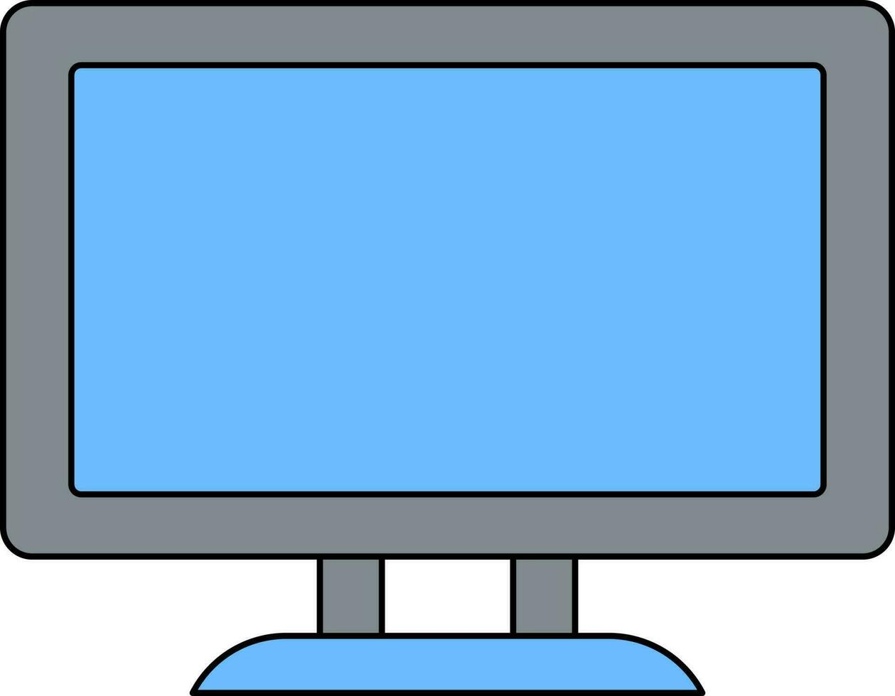 Desktop Icon In Blue And Gray Color. vector