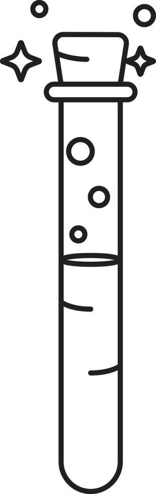 Test Tube Icon In Black Outline. vector