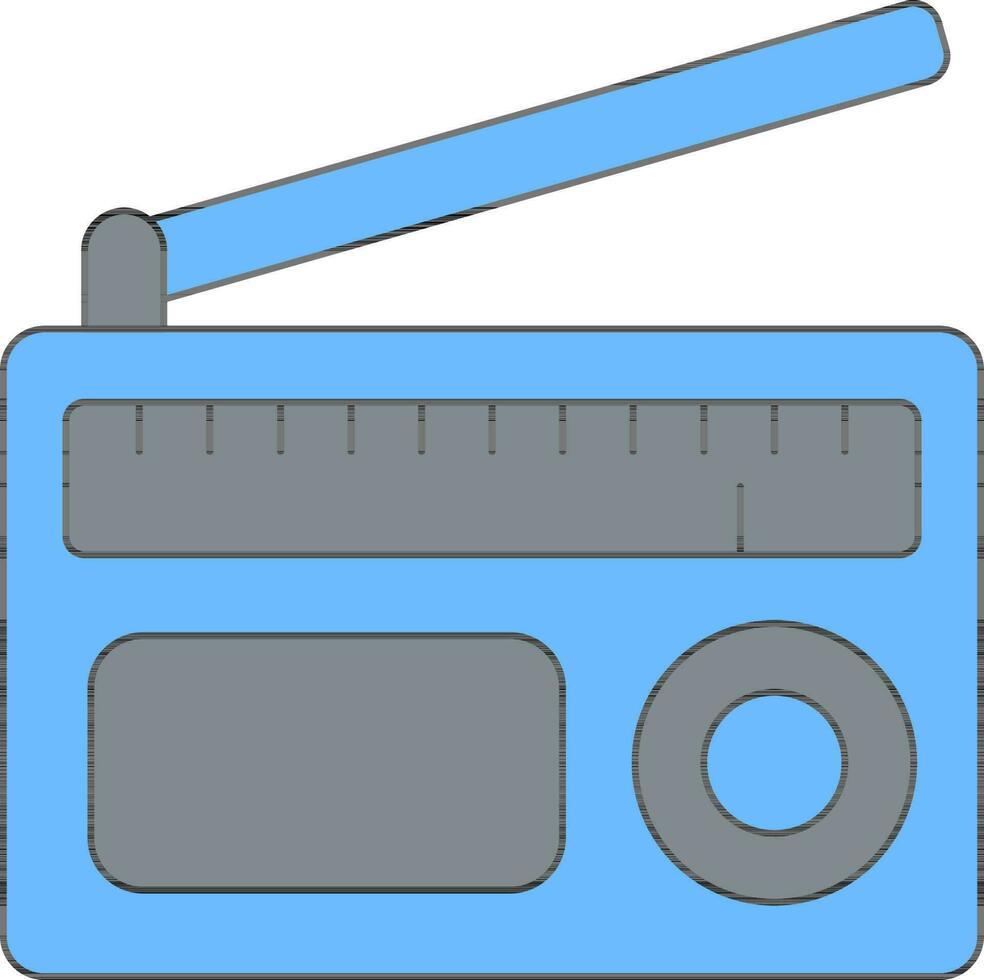 Radio Icon In Blue And Gray Color. vector