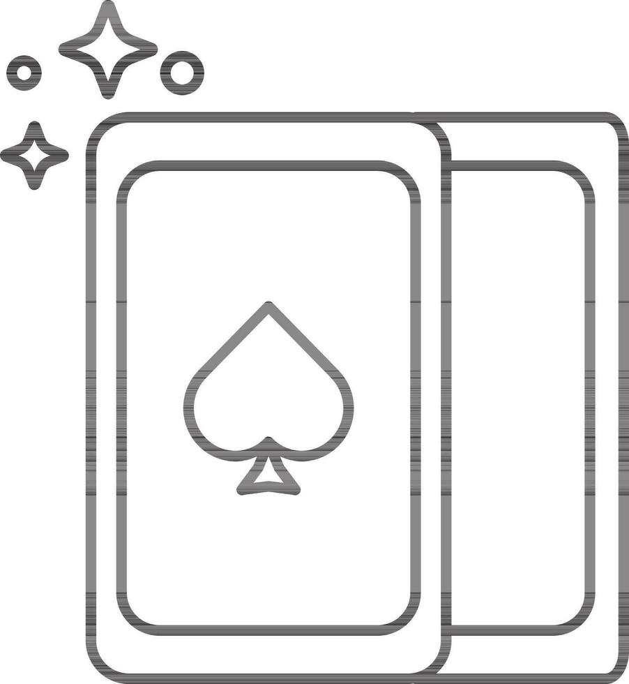 magia tarjeta icono en negro línea Arte. vector