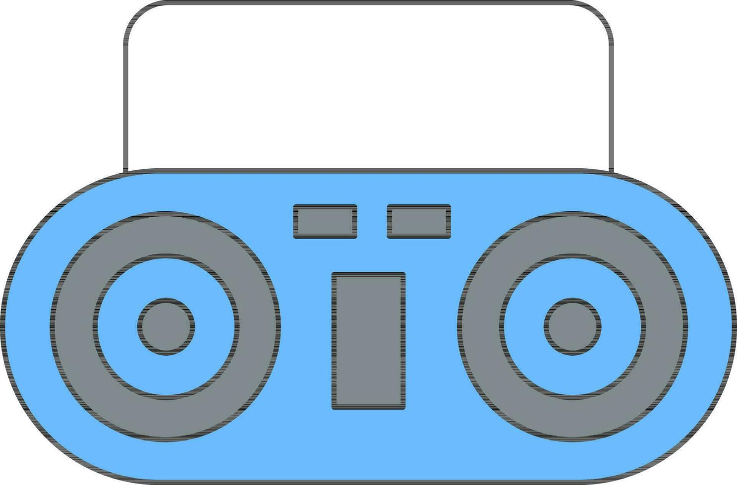 Tape Recorder Icon In Blue And Gray Color. vector