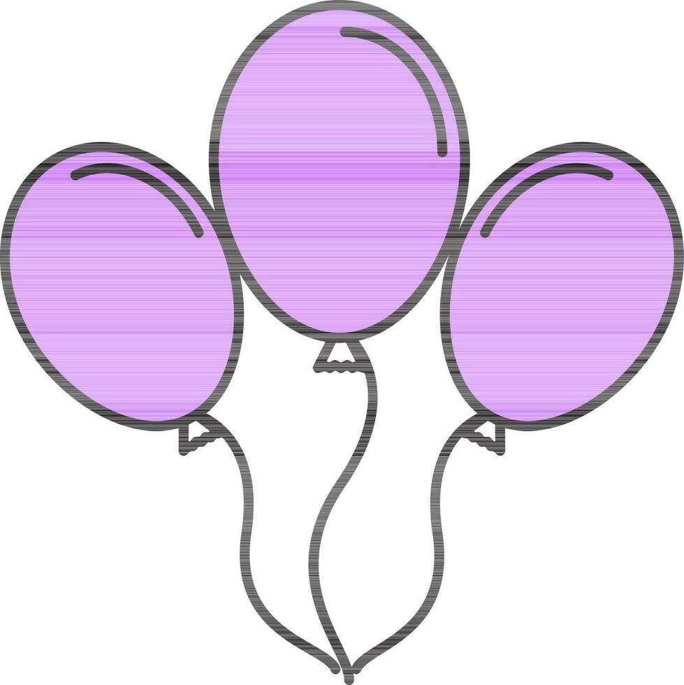 Balloons Icon In Purple Color. vector