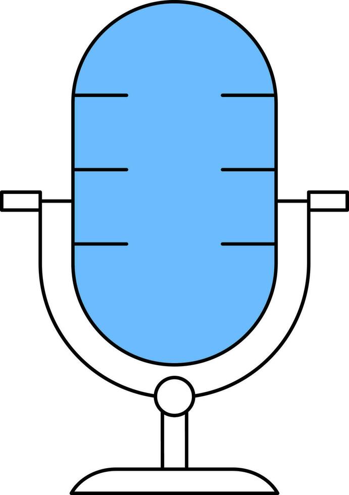 Microphone Icon In Blue And White Color. vector