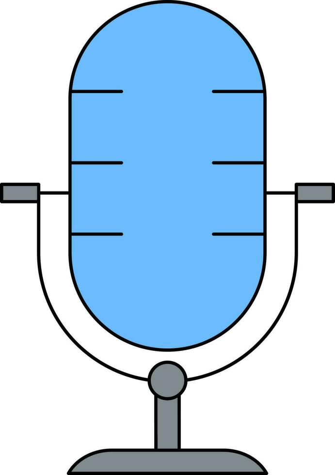 Microphone Icon In Blue And Gray Color. vector