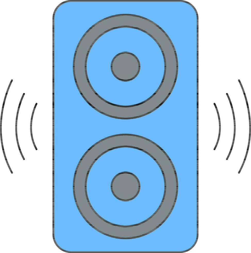 Speaker Icon In Blue And Gray Color. vector