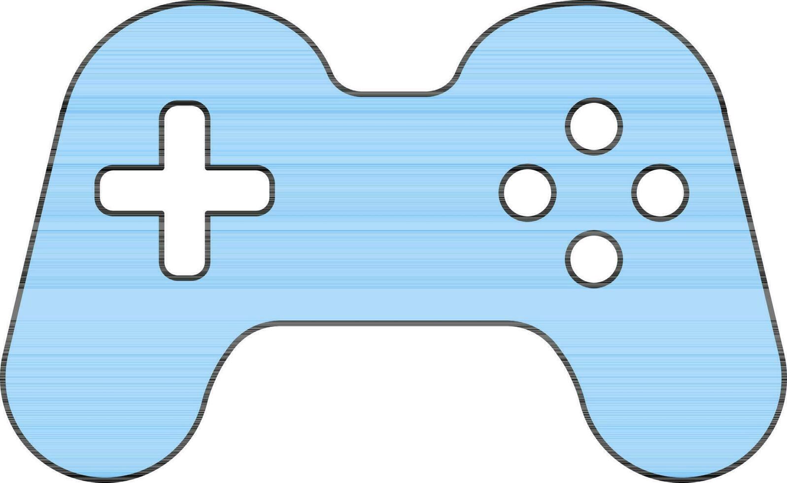 Game Controller Icon In Blue And White Color. vector