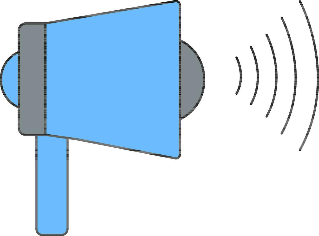 Loudspeaker Icon In Blue And Gray Color. vector