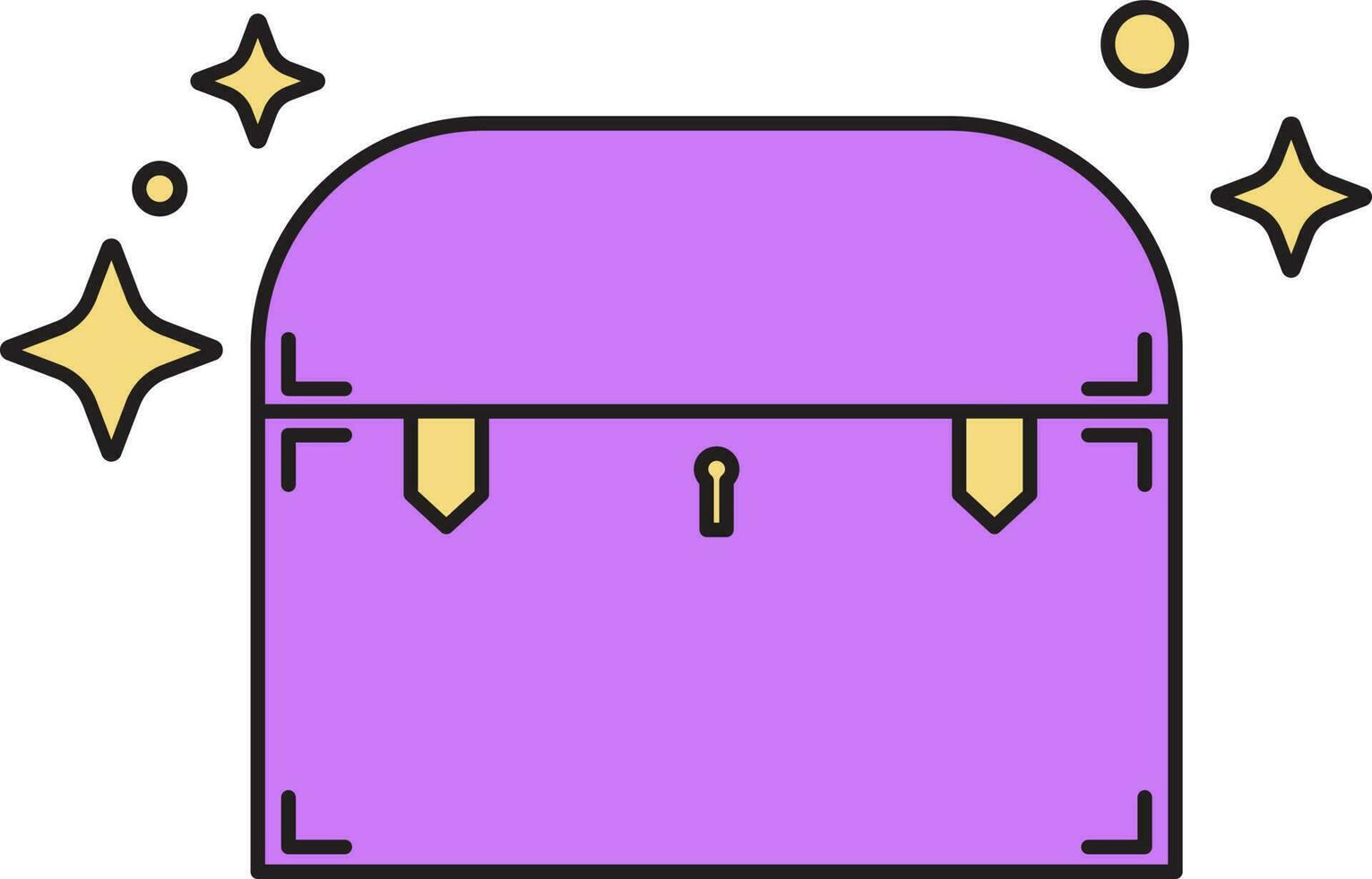 Treasure Box Icon In Purple Color. vector