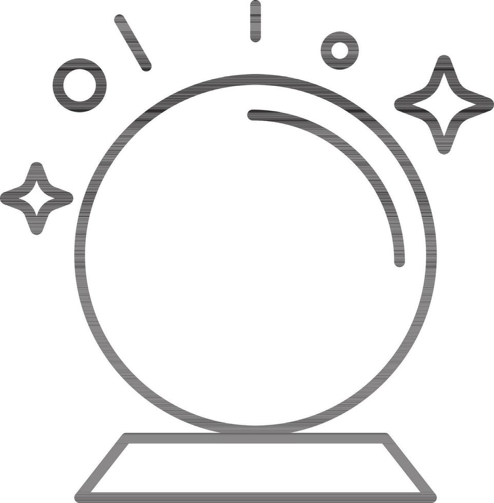 Crystal Ball Icon In Black Outline. vector